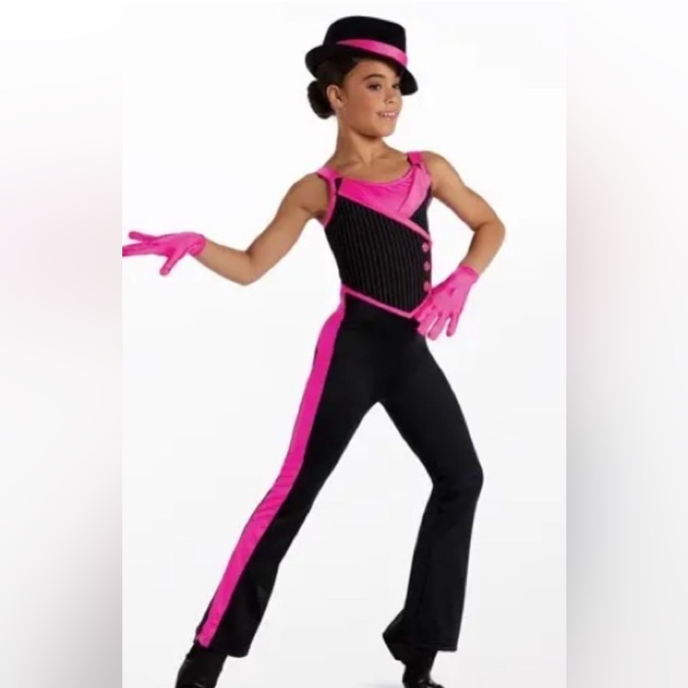 Weissman Black and Pink Striped Jumpsuit